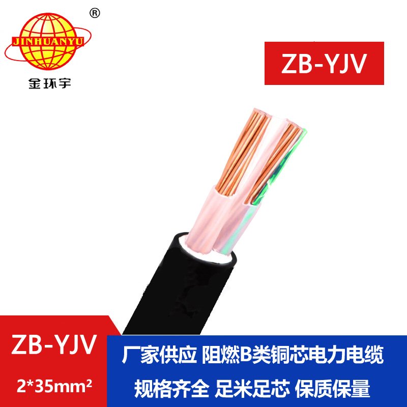 金環(huán)宇電纜 銅芯阻燃電纜ZB-YJV 2X35平方 深圳yjv電