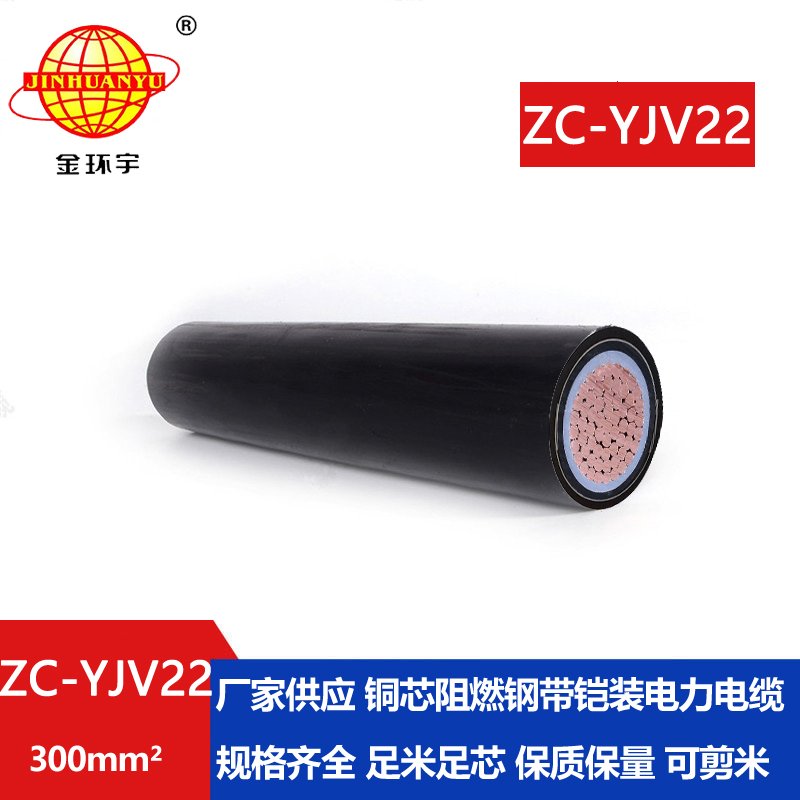 金環(huán)宇電纜 銅芯鎧裝zc-yjv22 300平方 國標 阻燃電