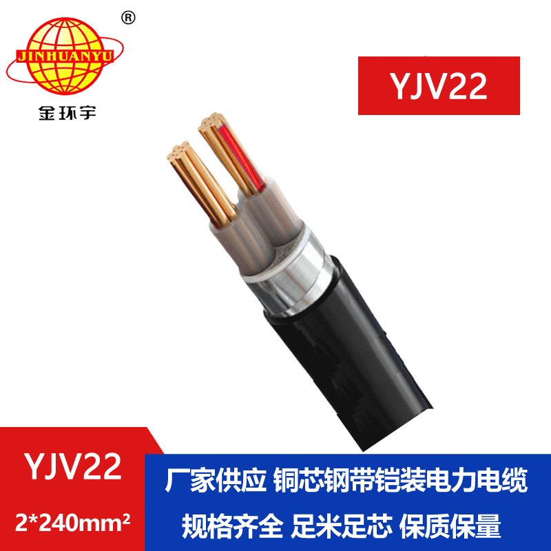 金環(huán)宇電線電纜 低壓交聯(lián)電纜YJV22 2X240平方 鋼帶