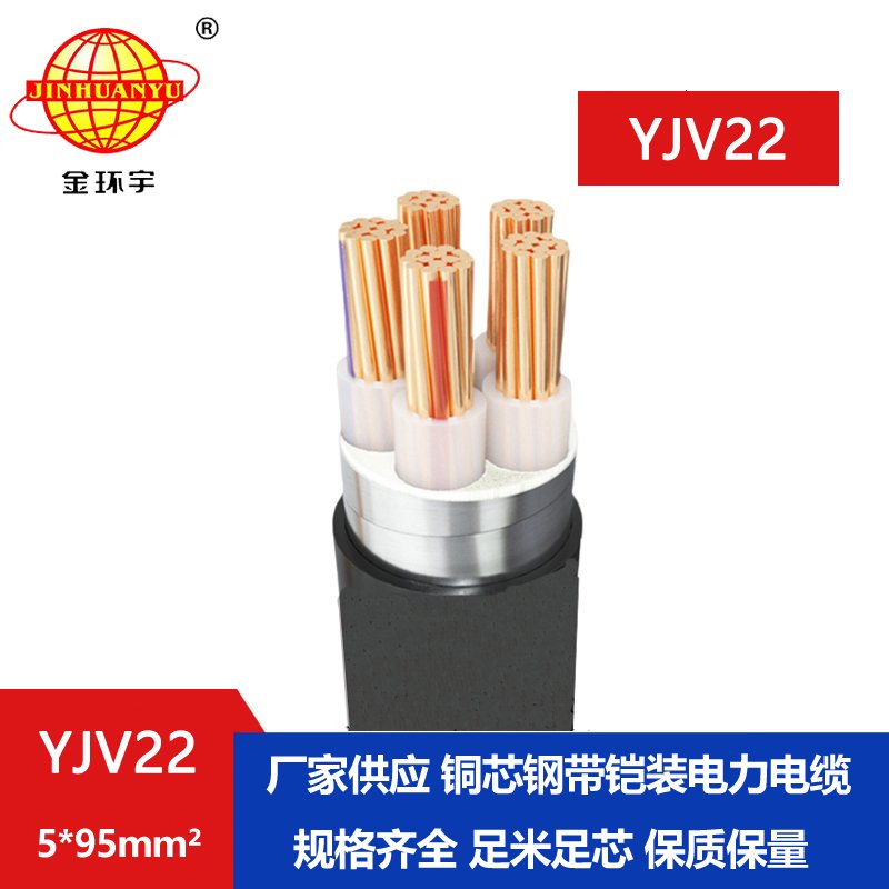 金環(huán)宇電線(xiàn)電纜 低壓交聯(lián)電纜YJV22-5X95 深圳鋼帶