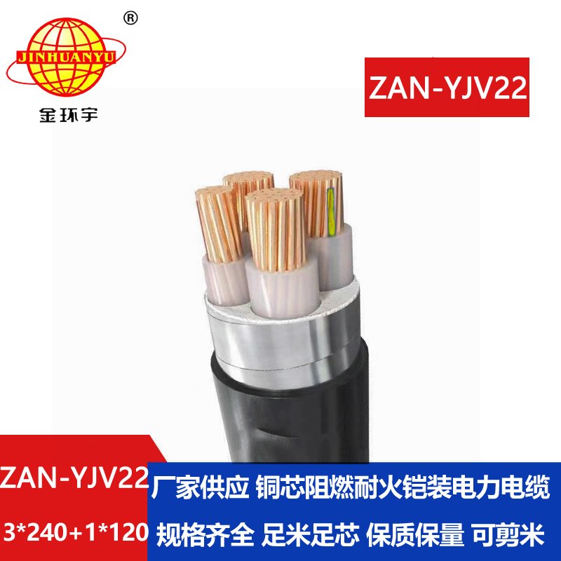 金環(huán)宇電線電纜 鋼帶鎧裝電力電纜ZAN-YJV22-3X240